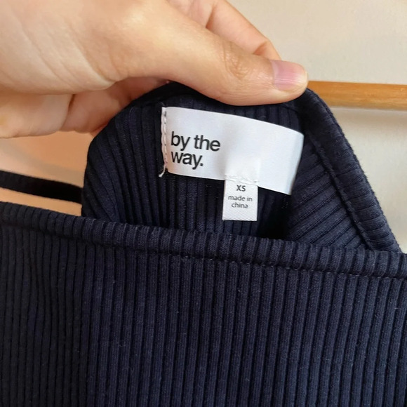 by the way. Black Ribbed Midi Dress - Picture 7 of 8